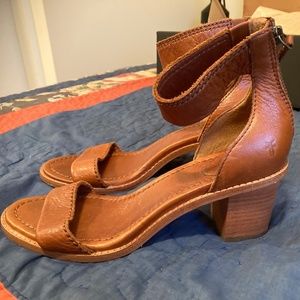 Frye Brielle Back Zip Heels, Copper Color Size 8